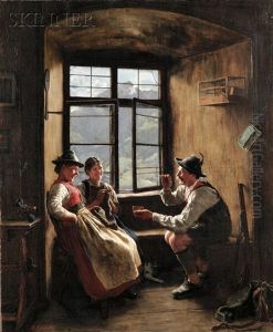 The Delightful Gift, An Alpine Interior Scene