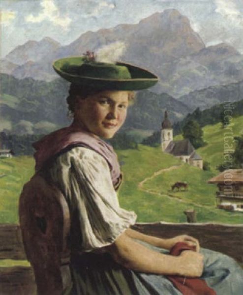 Bauernmadchen In Der Ramsau Bei Berchtesgaden - view 1