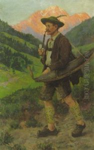 Oberbayerischer Holzarbeiter by Emil Rau