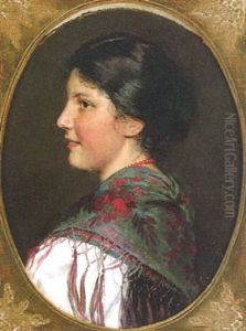 Profilportrait Eines Madchens In Tracht Profilportrait Eines Madchens In Tracht