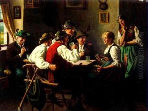 Flirting In The Tavern by Emil Rau