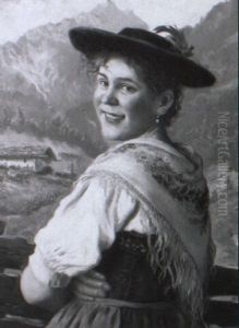 Bildnis Eines Jungen Bauernmadchens In Bayerischer Tracht