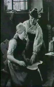 Oberbayerische Zither- Spielerinnen In Der Bauern-          Stube by Emil Rau