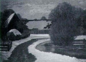 Bauernhof Im Schnee by Otto Rau