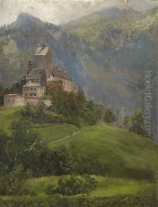 View Of Hohenaschau Castle (chiemgau) by Wilhelm Karl Raeuber