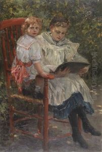 Beim Vorlesen (die Tochter Des Kunstlers) by Wilhelm Karl Raeuber