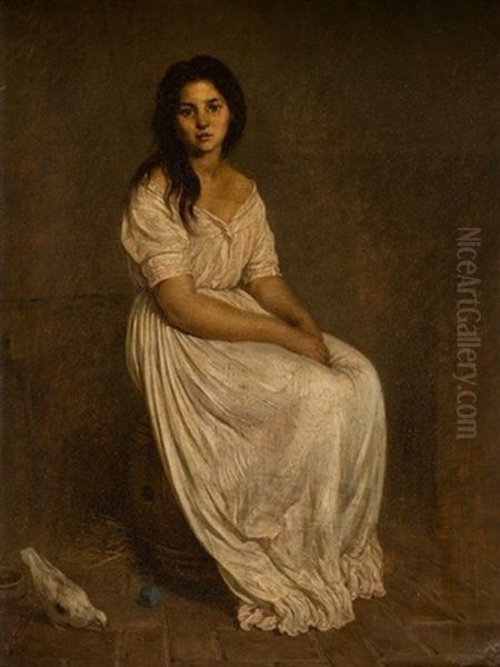 Jeune Fille Assise Pres D"une Colombe - view 1