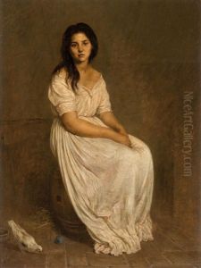 Jeune Femme En Robe Blanche by Charles Rauch