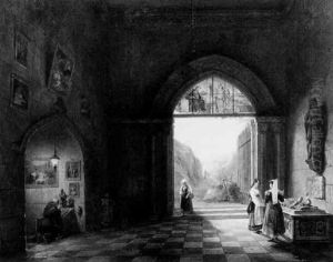 Italiennes Et Religieux Dans Une Eglise by Charles Rauch
