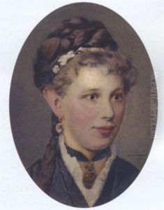 Portrait Of A Lady Wearing A Obnnet And Gold Choker