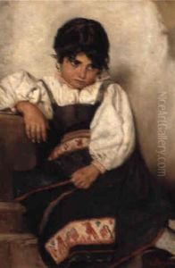 Young Girl In Traditional Costume by Heinrich Rauchinger