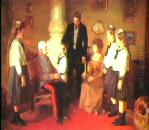 The Emperor Franz Josef Visitscountess Seefried And Her     Family by Heinrich Rauchinger