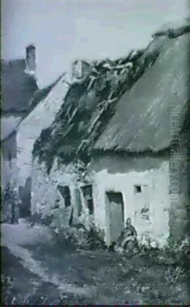 Peasants Outside A Cottage - view 1