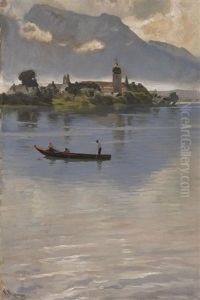 Kahnfahrt Auf Dem Chiemsee Vor Der Fraueninsel