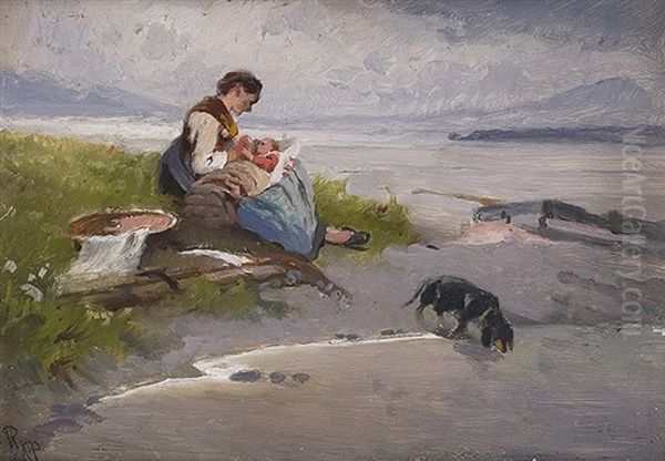 Mother With Child At Chiemsee - view 1