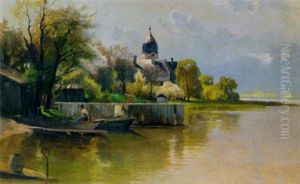 Frau Am Ufer Des Chiemsees