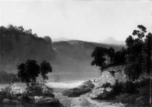 Romantische Mittelgebirgslandschaft by Leonhard Rausch