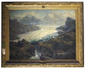 The Nose Of The Glacier Of Susten (der Sustengletscher) by Leonhard Rausch