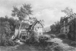 Landschaft Mit Einer Wassermuhle Landschaft Mit Einer Wassermuhle