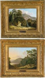 Bewaldete Arkadische Felslandschaft Mit Schafen Und Rastenden Hirten (+ Bewaldete Arkadische Flusslandschaft Mit Hirten Und Vieh; Pair) Bewaldete Arkadische Felslandschaft Mit Schafen Und Rastenden Hirten (+ Bewaldete Arkadische Flusslandschaft Mit Hirten Und Vieh; Pair)