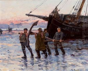 Marineros En La Orilla by Leon Gustave Ravanne