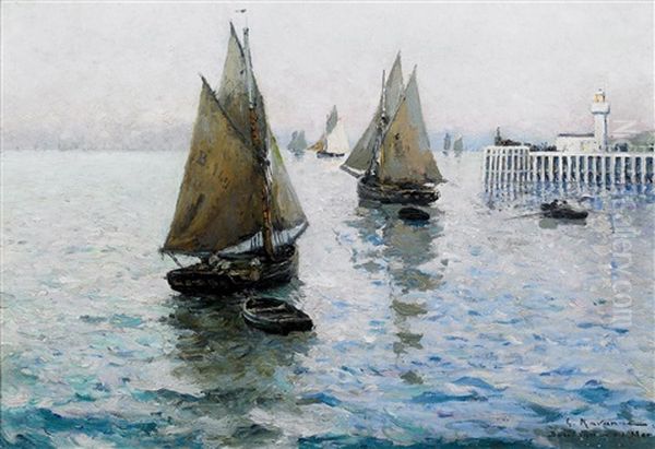Segelschiffe Am Kai Von Boulogne Sur Mer - view 1