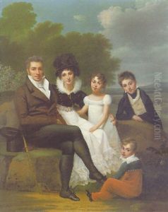 Portrait Of A Family by Ange-Rene Ravault