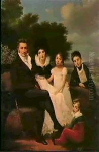 Portrait De Famille by Ange-Rene Ravault
