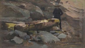 Halte A La Fontaine by Edouard John E. Ravel