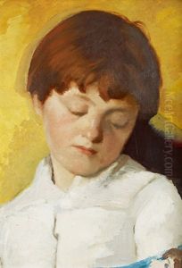 Enfant A La Poupee by Edouard John E. Ravel