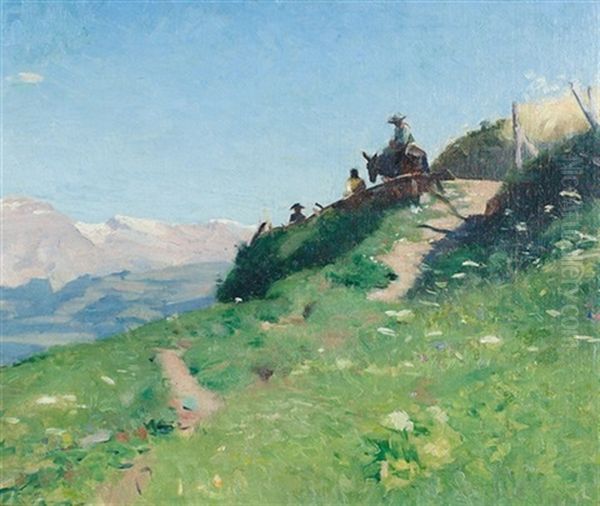 Walliser Gebirgspartie Mit Reiter - view 1