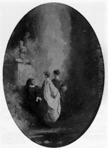 Conversation Dans Le Jardin by Edouard John E. Ravel