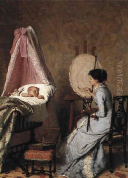 A Mother At Her Easel - view 1
