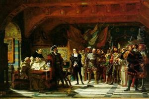 Le Prisonnier De Chillon, Francois De Bonnivard, Arrete Par Des Brigands Dans Les Montagnes Ou Il S'etait Refugie Et Amene Devant Le Duc De Savoie En 1530