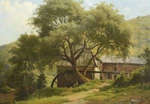 Muhle Am Bachlauf Im Wald by Ernst Von Raven
