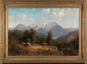 Landscape From Alps by Ernst Von Raven
