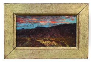 Somersetshire Corn Lands At Sunset by John Samuel Raven