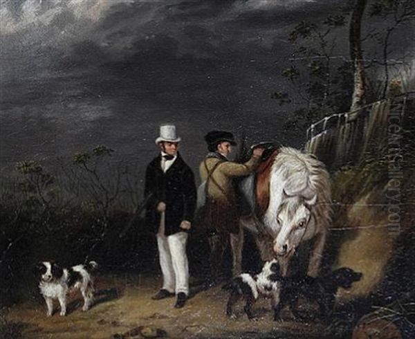 A Sportsman With Gillie, Pony And Spaniels (+ Grouse Shooting; Pair) - view 1