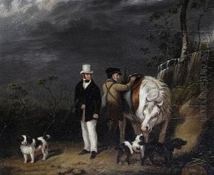 A Sportsman With Gillie, Pony And Spaniels (+ Grouse Shooting; Pair) by Samuel Raven