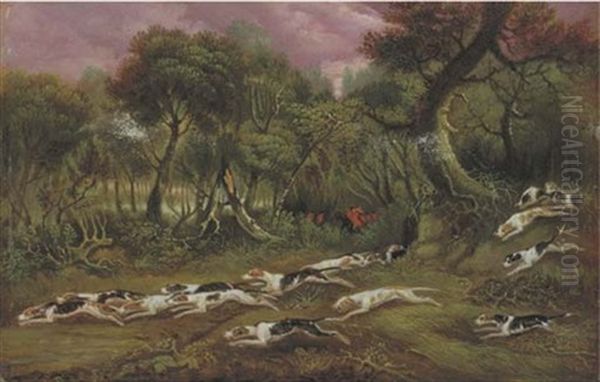 Hounds Of The Belvoir Running Through A Wood - view 1