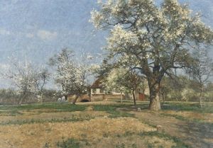 Bluhende Baume Bei Durlach by Paul von Ravenstein