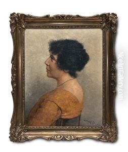 Portrait Einer Dame Mit Schwarzem Haar Portrait Einer Dame Mit Schwarzem Haar