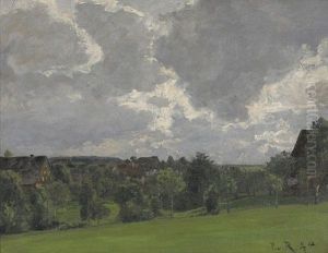 Gewitterwolken Uber Einem Kleinen Dorf Gewitterwolken Uber Einem Kleinen Dorf