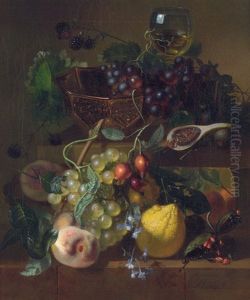 Fruchtestilleben Mit Messingschale Und Romer