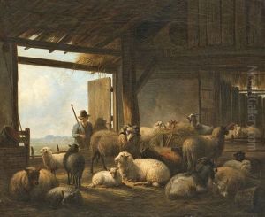Schafstall Mit Schafer by Jan Van Ravenswaay