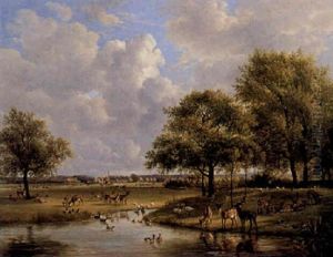 A View Of The Country Estate Hartenlust, Bloemendaal by Jan Van Ravenswaay