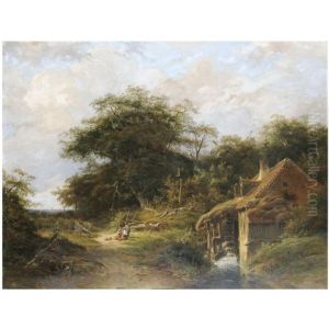 A Rest By The Watermill by Johannes Gijsbertus van Ravenswaay