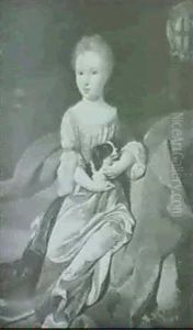 Portrait D'enfant Tenant Un Chein Sur Fond De Paysage by Nicholas van Ravesteyn II