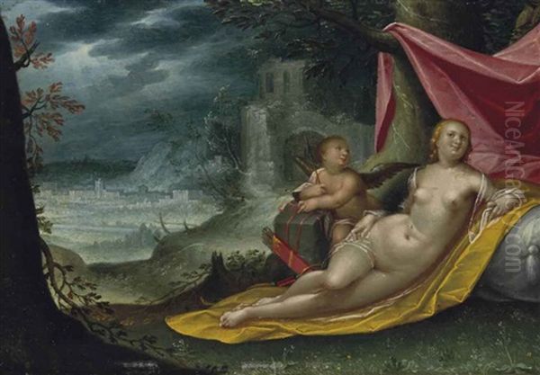 Venus Et L'amour Dans Un Paysage - view 1
