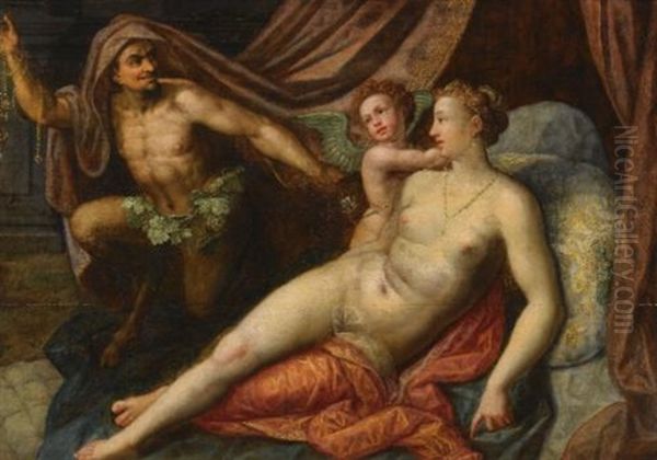Venus And Cupid Together With A Satyr - view 1
